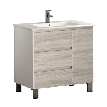 Eviva Bella 32″ Vanity with Porcelain sink Vanity Eviva White/Gray Pine